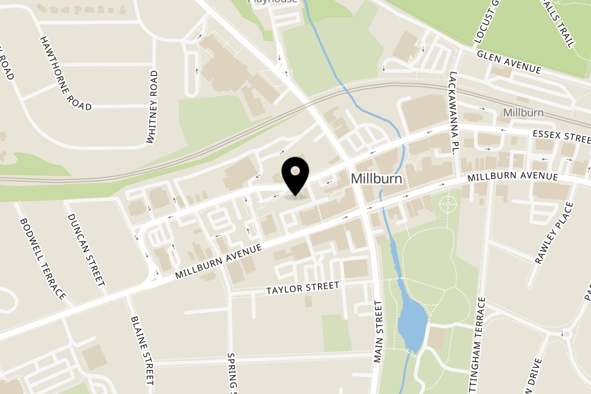 Map showing the location of Saigon Cafe Millburn on 286 Essex St in Millburn